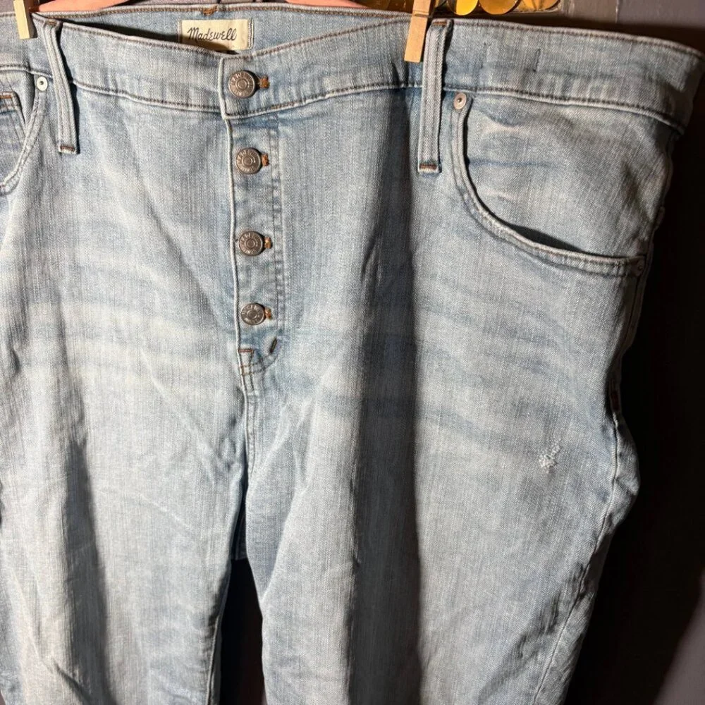 🎭 3/$20 Madewell High Rise Skinny Jeans 9” Light Wash Blue Womens 22W Plus Size - Picture 7 of 8